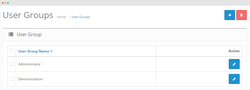Cart user group management